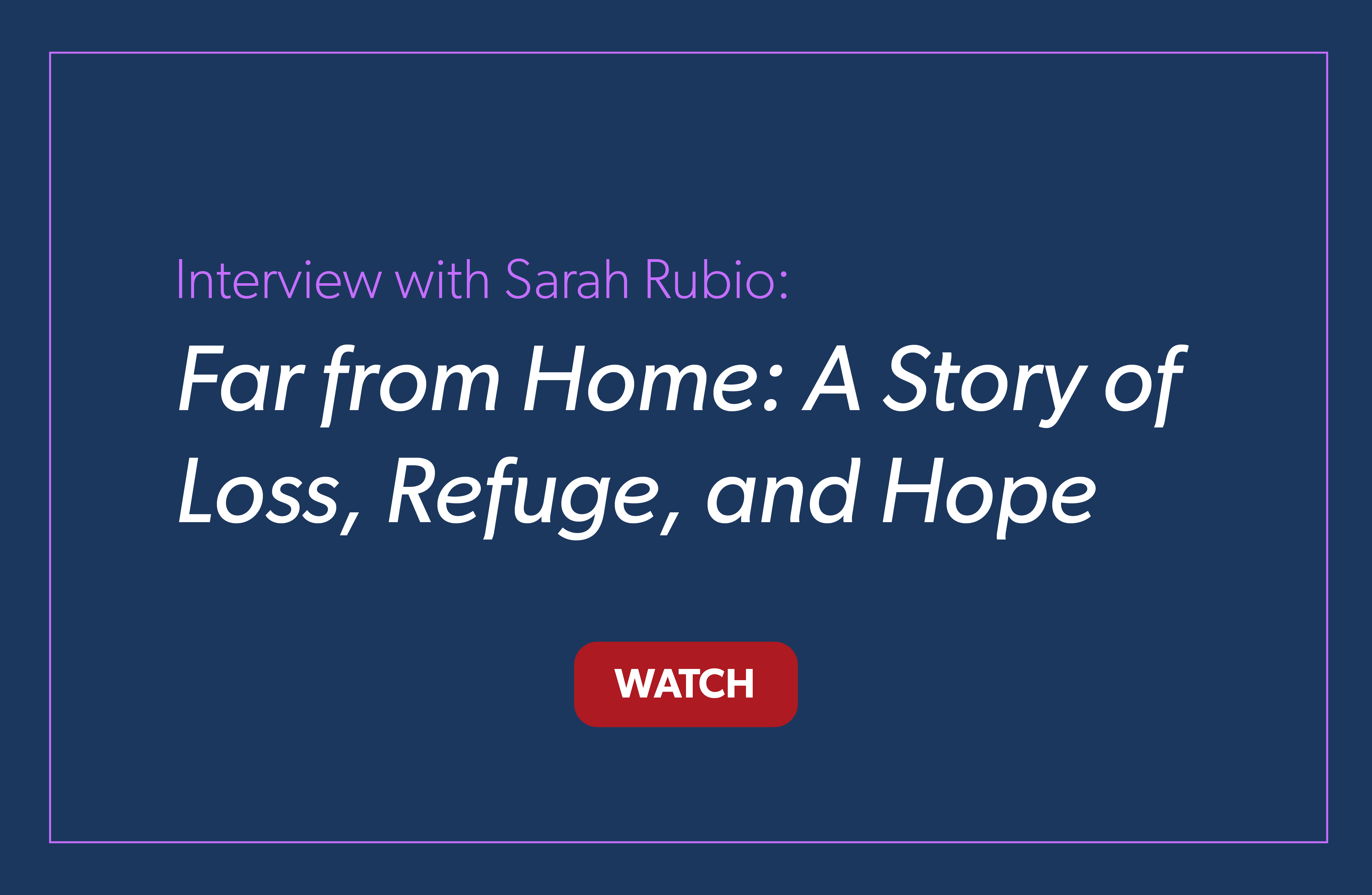 Interview with author Sarah Rubio