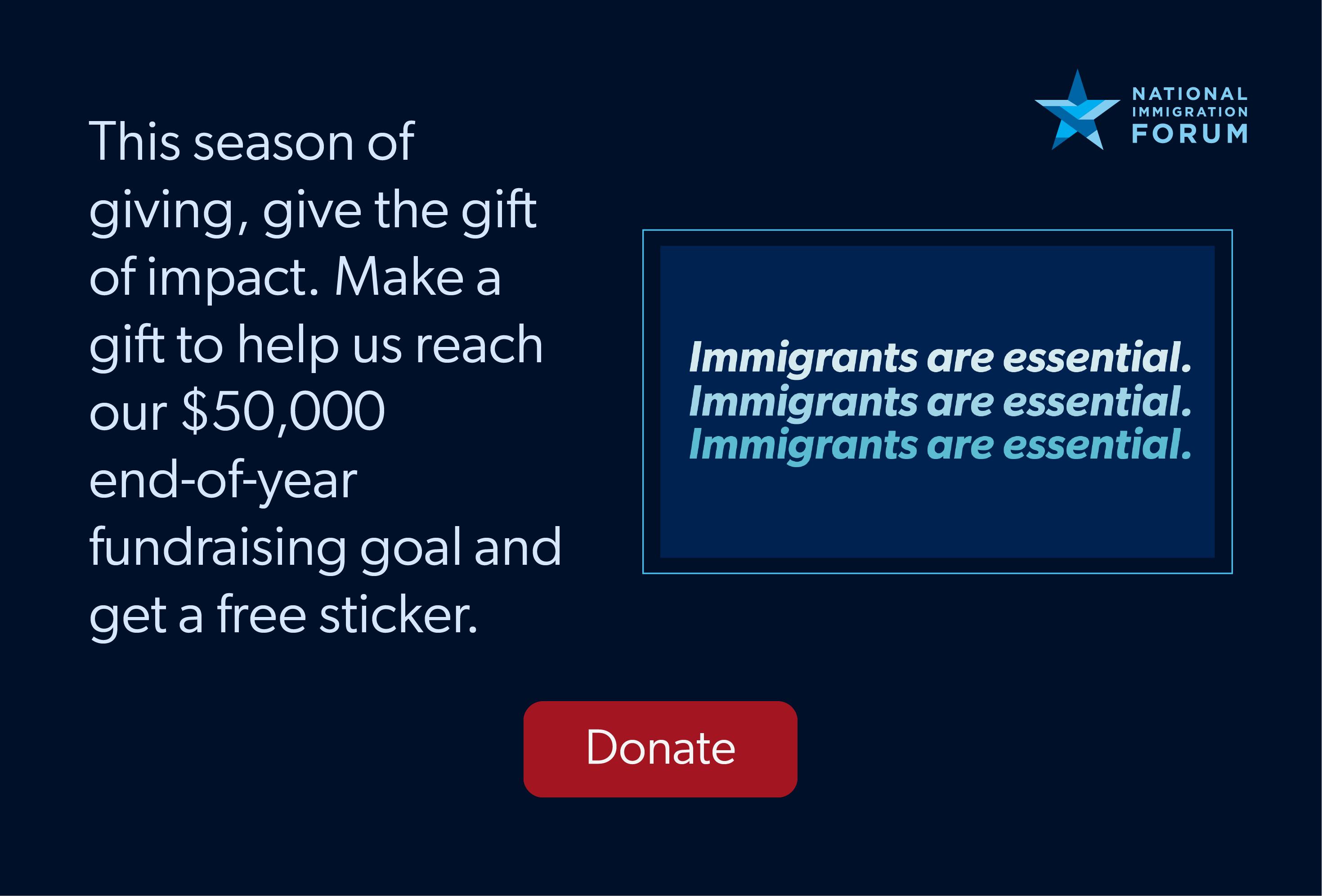 Support our end-of-year fundraising campaign. Donate!